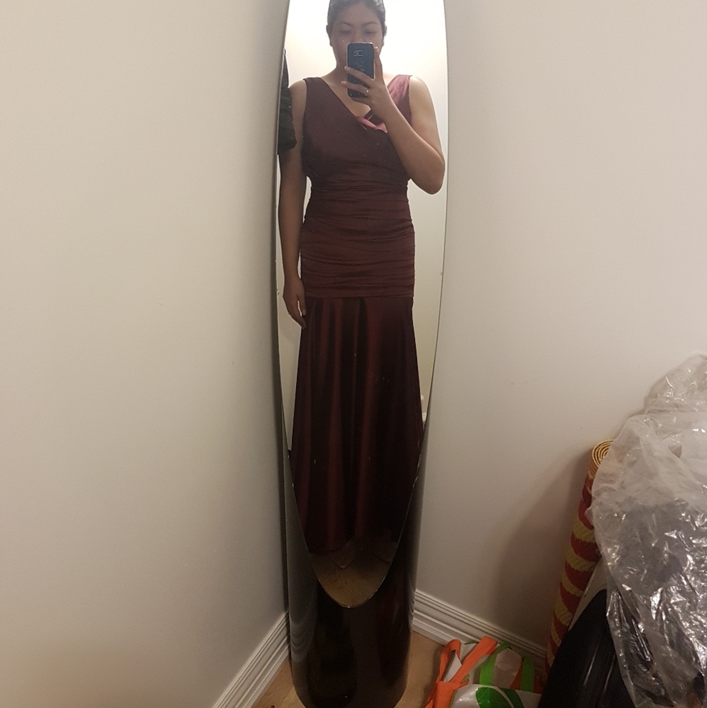 Sold Calvin Klein Maroon deep red gown